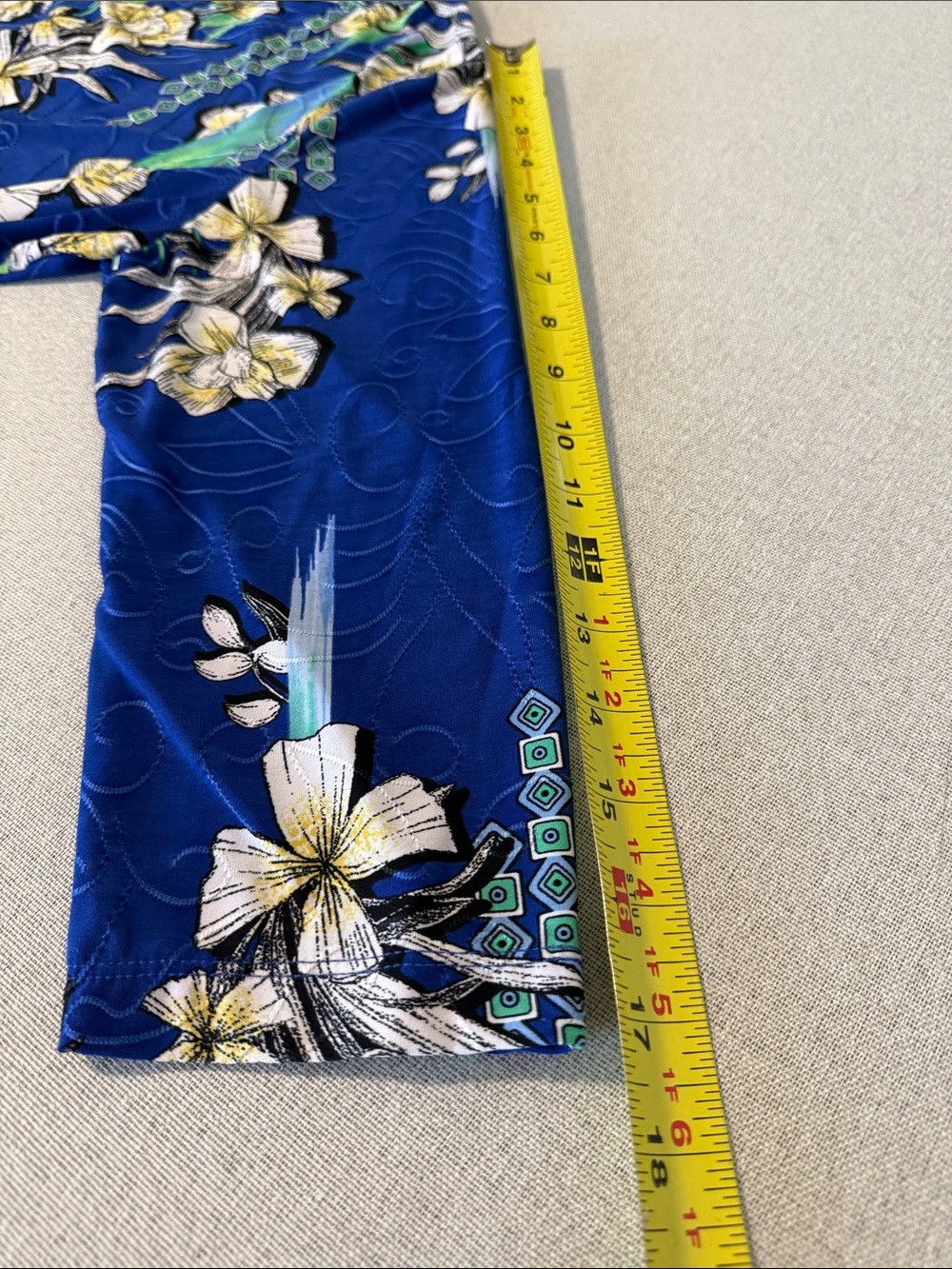 JM Collection Blue Floral 3/4 Sleeve Women’s Tunic Top PL - Picture 11 of 14